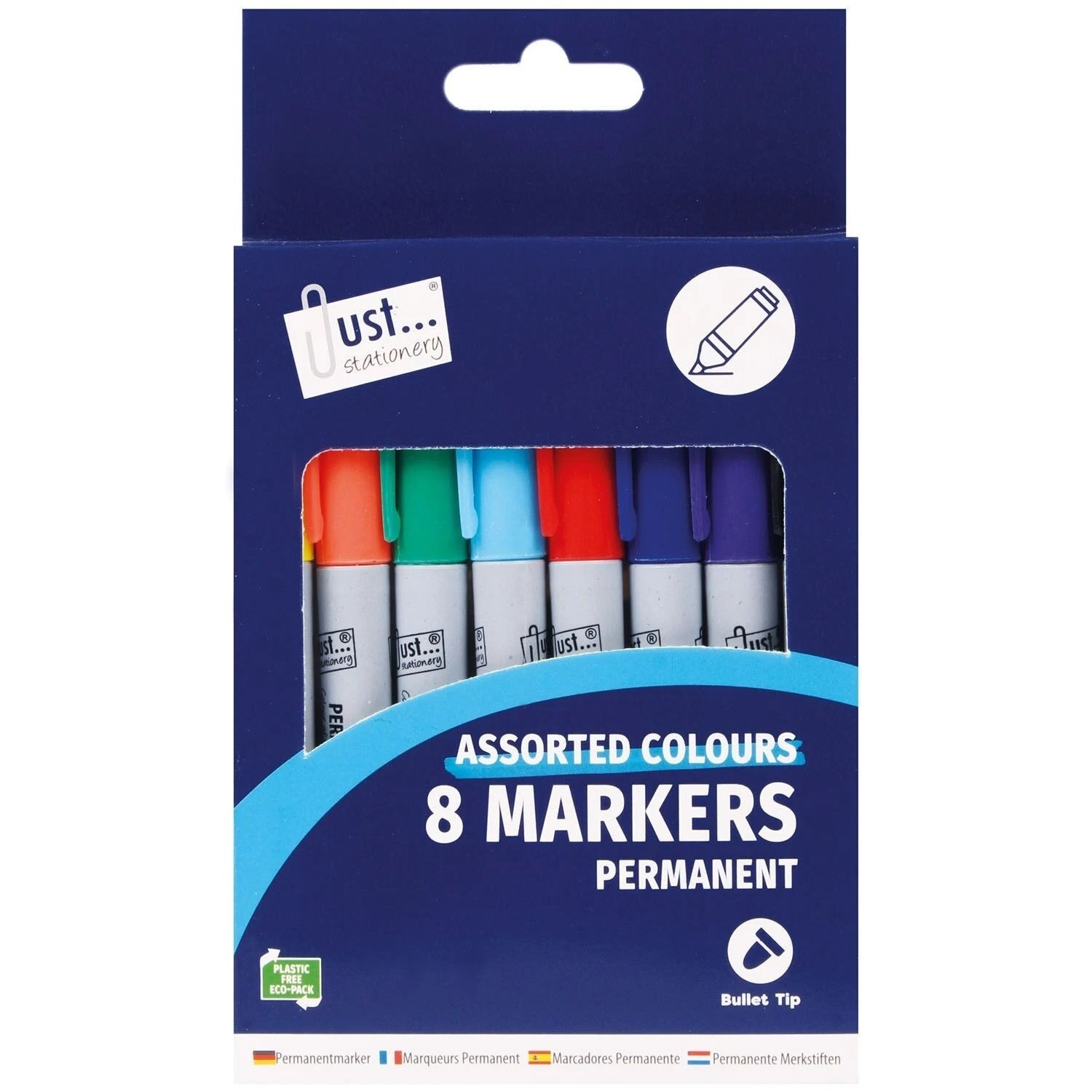 Just Stationery Permanent Marker Pens – Pack of 8